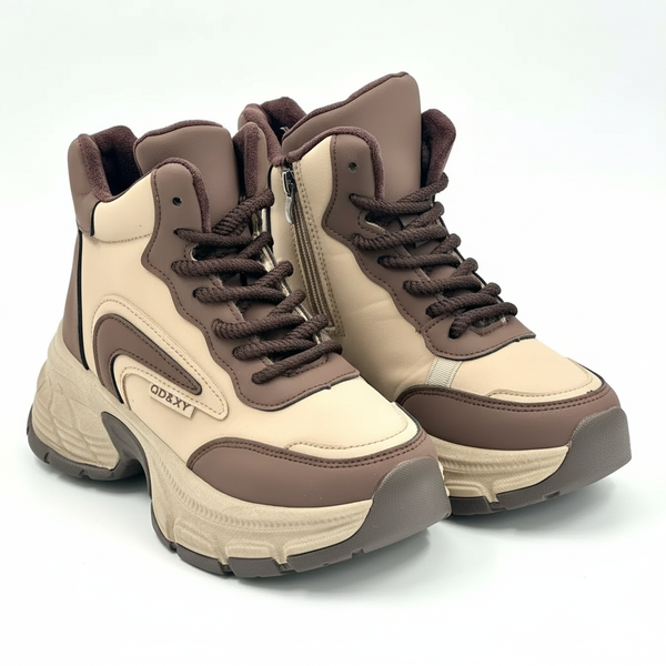 Черевики жіночі бежево-коричневі 01573 фото