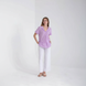 Костюм жіночий бузковий (футболка та прямі білі штани) 0674 фото 4
