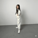 Костюм дитячий світшот та штани трикотаж з начісом молочний 03425 фото 3